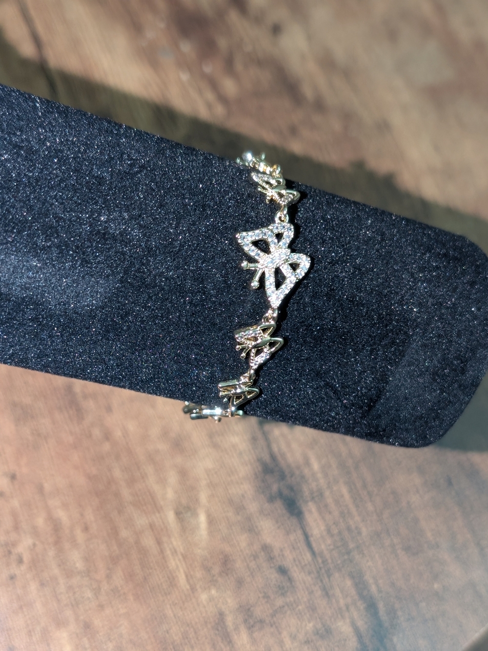 Gold Butterfly Crystal Bracelet Set- Women's Jewelry